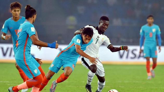 Ghana had some shots at goal but India stubbornly held firm. (PTI)