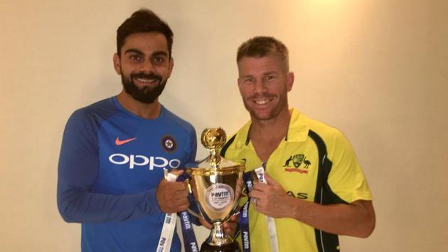 The third and deciding Twenty20 international between India and Australia was abandoned without a ball being bowled after the officials called off play due to wet outfield in Hyderabad Friday. (Twitter) The third and deciding Twenty20 international between India and Australia was abandoned without a ball being bowled after the officials called off play due to wet outfield in Hyderabad Friday. (Twitter)