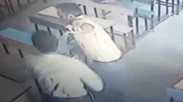 A video grab taken from the CCTV footage