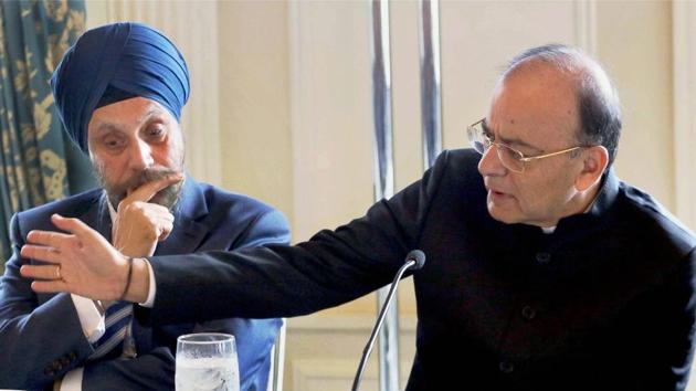 Finance minister Arun Jaitley speaking at an event organised by the US-India Strategic Partnership Forum and FICCI in Boston on October 11, 2017. (PTI) Finance minister Arun Jaitley speaking at an event organised by the US-India Strategic Partnership Forum and FICCI in Boston on October 11, 2017. (PTI)