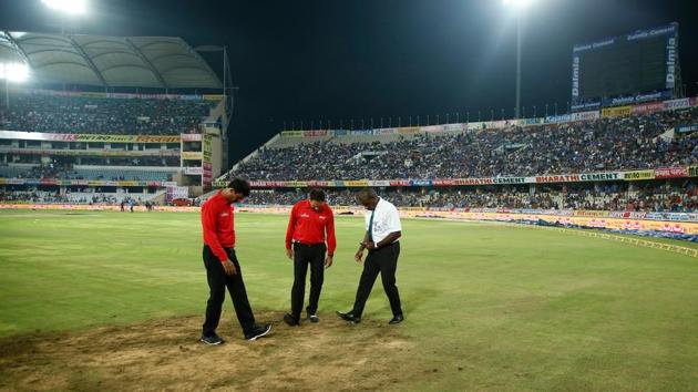 The cancellation will be remembered as a bad advertisement for Hyderabad Cricket Association, which could not get the ground ready despite no rain for the major part of the last two days. (BCCI) 