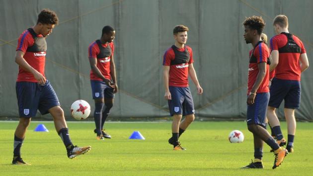 England will look to make it three wins out of three when they take on Iraq in their last group match of the FIFA U-17 World Cup. (HT Photo) England will look to make it three wins out of three when they take on Iraq in their last group match of the FIFA U-17 World Cup. (HT Photo)