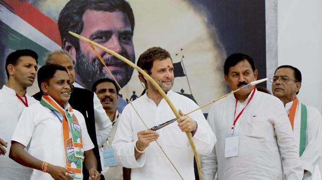 Congress vice president Rahul Gandhi at a public meeting at Devghad Bariya village of Dahod in Gujarat, on October 11, 2017 (PTI Photo) Congress vice president Rahul Gandhi at a public meeting at Devghad Bariya village of Dahod in Gujarat, on October 11, 2017 (PTI Photo)