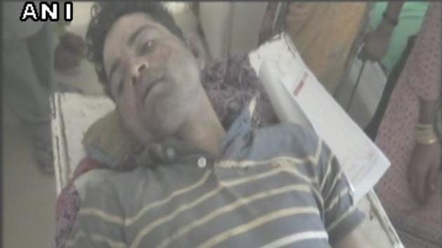One of the men assaulted by a vigilante group.(ANI photo)