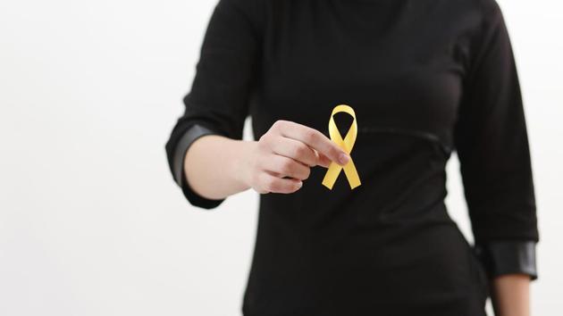 A golden ribbon is a symbol for the fight against bone cancer. (Shutterstock) A golden ribbon is a symbol for the fight against bone cancer. (Shutterstock)