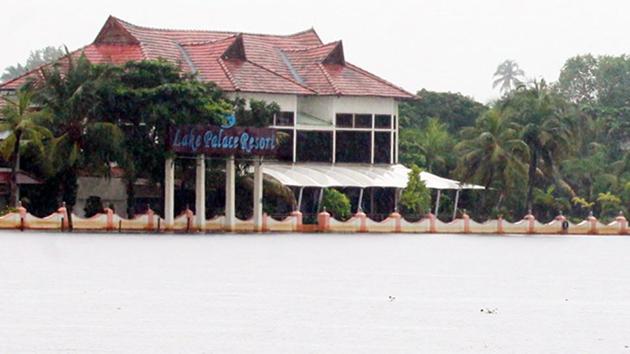 Kerala transport minister Thomas Chandy’s Lake Palace Resort allegedly encroached upon Marthandam Lake .(GRIST media)