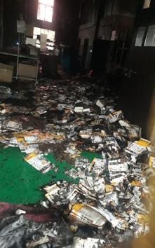 Equipment worth several lakhs is estimated to have been gutted in the fire. (HT PHOTO) Equipment worth several lakhs is estimated to have been gutted in the fire. (HT PHOTO)