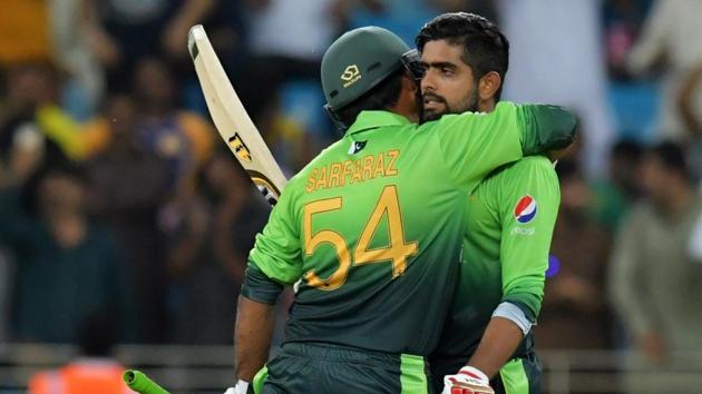 Babar Azam’s century and Shoaib Malik’s 81 off 61 balls helped Pakistan cricket team beat Sri Lanka by 83 runs to take a 1-0 lead in the five-match series.(AFP)