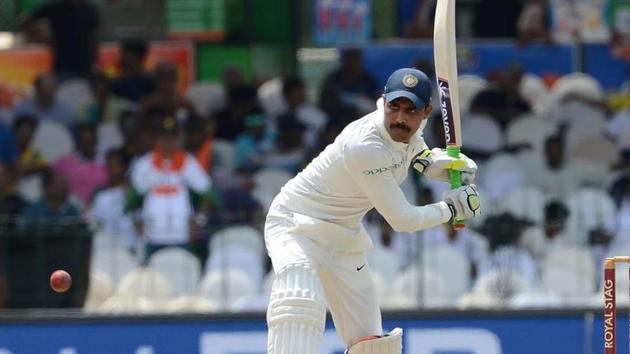 Ravindra Jadeja slammed an unbeaten 150 and shared a great partnership with Sheldon Jackson (181) as Saurashtra reached a dominant position against (AFP) Ravindra Jadeja slammed an unbeaten 150 and shared a great partnership with Sheldon Jackson (181) as Saurashtra reached a dominant position against (AFP)