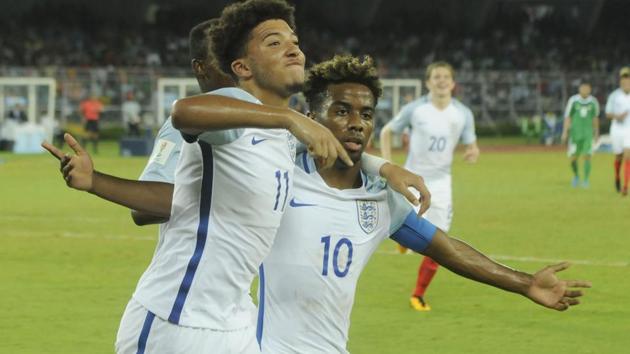 England scored 11 goals in their three matches in Group F of the FIFA U-17 World Cup. (Samir Jana /HT Photo) England scored 11 goals in their three matches in Group F of the FIFA U-17 World Cup. (Samir Jana /HT Photo)