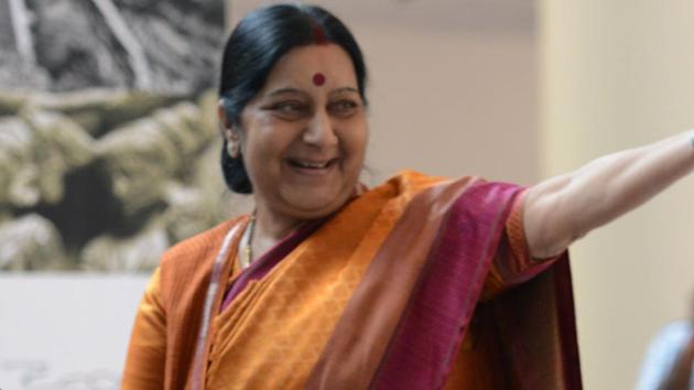 External affairs minister Sushma Swaraj before a meeting in New Delhi on September 28, 2017. (AFP File Photo) External affairs minister Sushma Swaraj before a meeting in New Delhi on September 28, 2017. (AFP File Photo)