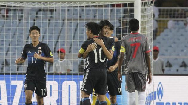 Japan’s last league game in the FIFA U-17 World Cup ended in a 1-1 draw with New Caledonia but they secured qualification to the Round of 16.(AP)