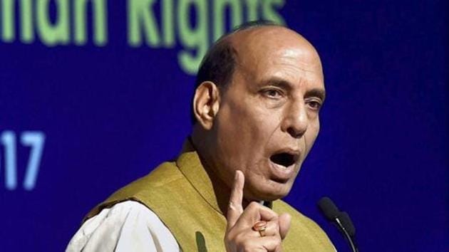 Union home minister Rajnath Singh attacked Pakistan saying it sends terrorists into India and wants to break the country. (PTI File PhotoPhoto) Union home minister Rajnath Singh attacked Pakistan saying it sends terrorists into India and wants to break the country. (PTI File PhotoPhoto)