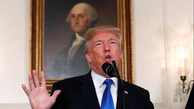 United States President Donald Trump speaks about the Iran nuclear deal in the Diplomatic Room of the White House in Washington, October 13 (REUTERS) United States President Donald Trump speaks about the Iran nuclear deal in the Diplomatic Room of the White House in Washington, October 13 (REUTERS)