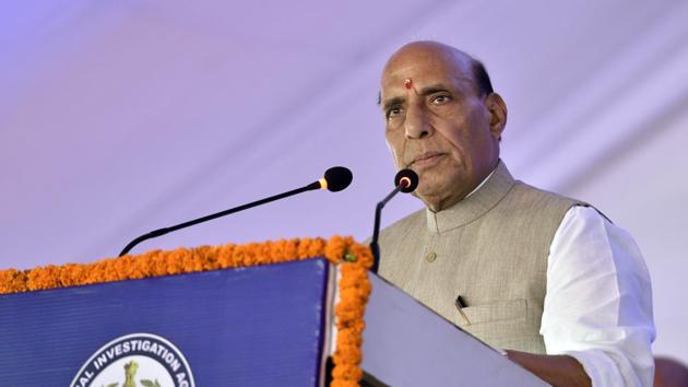 Home minister Rajnath Singh at the inauguration of the National Investigation Agency (NIA) headquarters in New Delhi on October 10, 2017. (Mohd Zakir/HT Photo) Home minister Rajnath Singh at the inauguration of the National Investigation Agency (NIA) headquarters in New Delhi on October 10, 2017. (Mohd Zakir/HT Photo)