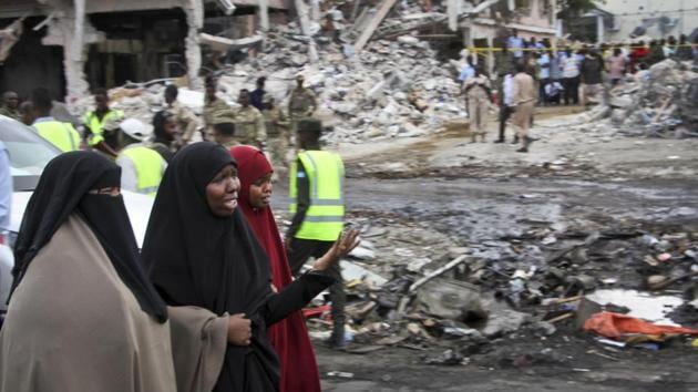 Somali women react at the scene of Saturday's blast, in Mogadishu, Somalia Sunday, Oct. 15, 2017. (AP Photo) Somali women react at the scene of Saturday's blast, in Mogadishu, Somalia Sunday, Oct. 15, 2017. (AP Photo)