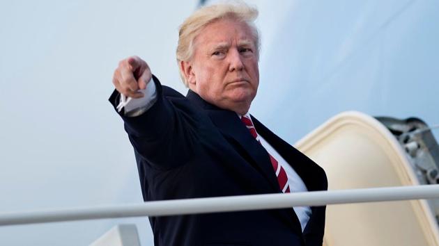 US President Donald Trump boards Air Force One at Andrews Air Force Base on October 7, 2017 in Maryland. Trump was scheduled to visit North Carolina. (AFP File Photo) US President Donald Trump boards Air Force One at Andrews Air Force Base on October 7, 2017 in Maryland. Trump was scheduled to visit North Carolina. (AFP File Photo)