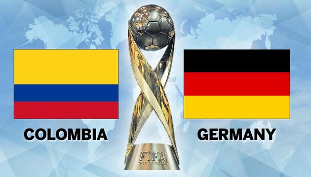 Germany defeated Colombia in a Round of 16 match of the FIFA U-17 World Cup in New Delhi on Monday. Get full score of Colombia vs Germany, FIFA U-17 World Cup Round of 16, here. (HT Sports) Germany defeated Colombia in a Round of 16 match of the FIFA U-17 World Cup in New Delhi on Monday. Get full score of Colombia vs Germany, FIFA U-17 World Cup Round of 16, here. (HT Sports)