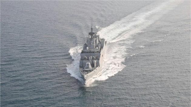 INS Kiltan is the Indian Navy’s latest anti-submarine warfare (ASW) corvette will add muscle to the force.(HT Photo)