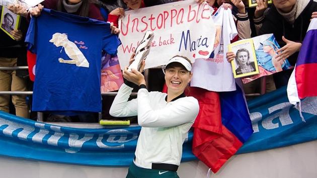 Maria Sharapova weathered a strong challenge from Aryna Sabalenka to win her first title since her 15-month doping ban at the Tianjin Open. (Twitter) Maria Sharapova weathered a strong challenge from Aryna Sabalenka to win her first title since her 15-month doping ban at the Tianjin Open. (Twitter)