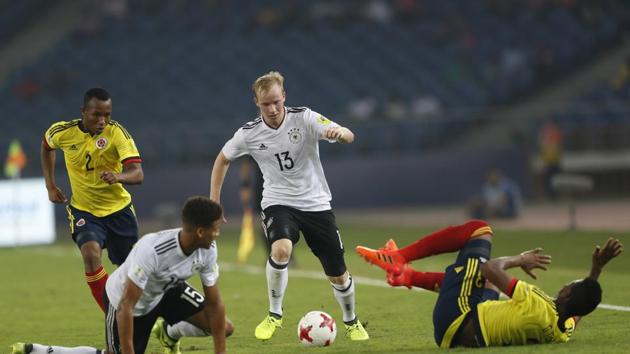 Germany increased their lead thanks to goals from John Yeboah and Yann Bisseck. (AP)