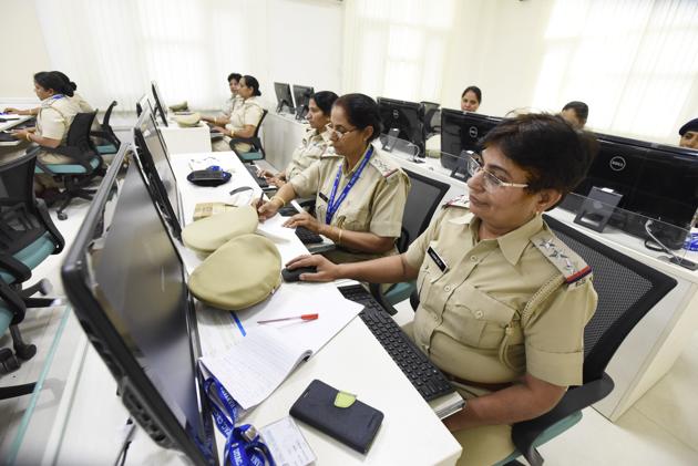 Women SHOs at the training session on Monday.(Sanjeev Verma/HT PHOTO)