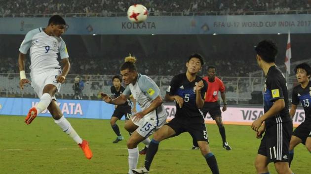 England will face USA in their next U-17 World Cup clash. (samir jana/ht photo) England will face USA in their next U-17 World Cup clash. (samir jana/ht photo)