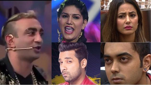 Sapna Choudhary, Hina Khan, Puneesh Sharma, Akash Dadlani and Luv Tyagi are in the danger zone for this week. Sapna Choudhary, Hina Khan, Puneesh Sharma, Akash Dadlani and Luv Tyagi are in the danger zone for this week.