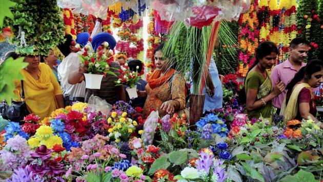 In Amritsar,  markets in general have brightened up their stock ahead of Diwali.  (PTI) 
