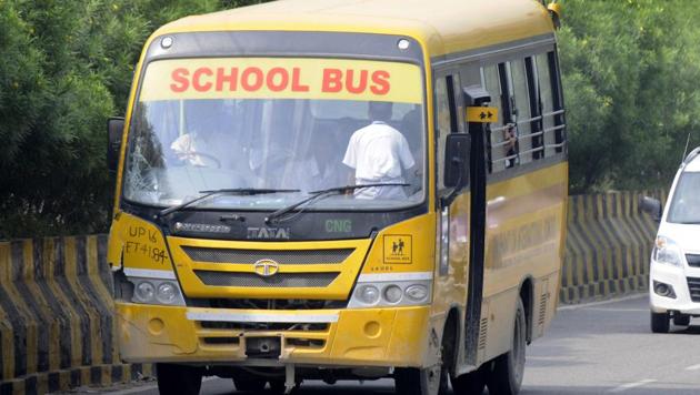 Two teams have been formed by the administration for Noida and Greater Noida to inspect school buses on a random basis. (Sunil Ghosh/HT Photo) Two teams have been formed by the administration for Noida and Greater Noida to inspect school buses on a random basis. (Sunil Ghosh/HT Photo)