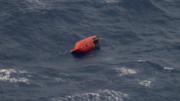 This photo provided by the 11th Regional Coast Guard Headquarters shows a damaged lifeboat, which is believed to be of the Emerald Star near its sinking site, off the Philippines' eastern coast on October 13, 2017.(AP)