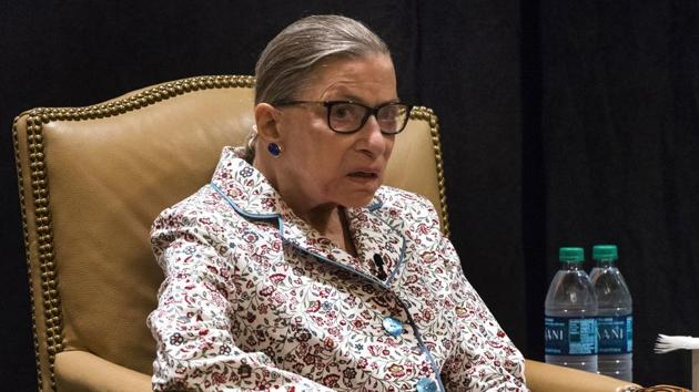 US Supreme Court Justice Ruth Bader Ginsburg at the Utah State Bar annual convention in Sun Valley, Idaho, US, in July 2017. (AP) US Supreme Court Justice Ruth Bader Ginsburg at the Utah State Bar annual convention in Sun Valley, Idaho, US, in July 2017. (AP)