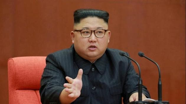 North Korean leader Kim Jong Un speaks during the Second Plenum of the 7th Central Committee of the Workers' Party of Korea (WPK) at the Kumsusan Palace of the Sun, in an undated photo released by North Korea's Korean Central News Agency in Pyongyang on October 8. (REUTERS)