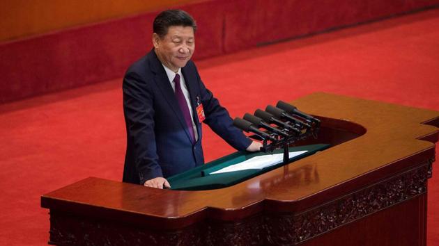 China's President Xi Jinping gives a speech at the opening session of the Chinese Communist Party's five-yearly Congress at the Great Hall of the People in Beijing. (AFP Photo) China's President Xi Jinping gives a speech at the opening session of the Chinese Communist Party's five-yearly Congress at the Great Hall of the People in Beijing. (AFP Photo)