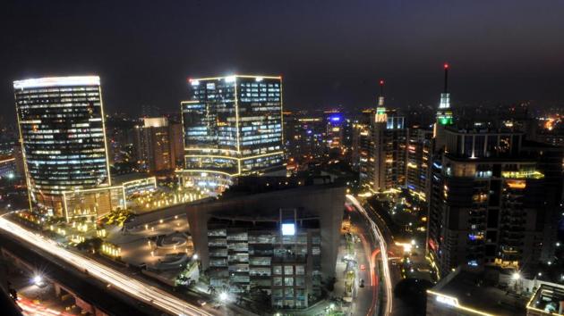The Gurgaon skyline stayed relatively clear on Wednesday giving residents a chance to enjoy the festival lights. (Parveen Kumar/HT Photo) The Gurgaon skyline stayed relatively clear on Wednesday giving residents a chance to enjoy the festival lights. (Parveen Kumar/HT Photo)