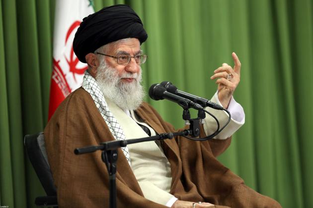Iran's Supreme Leader Ayatollah Ali Khamenei gestures as he speaks during a meeting with students in Tehran, Iran, October 18, 2017. (REUTERS) Iran's Supreme Leader Ayatollah Ali Khamenei gestures as he speaks during a meeting with students in Tehran, Iran, October 18, 2017. (REUTERS)