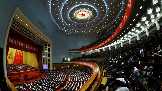 A general view shows delegates attending the National Congress on October 18, 2017. Before hundreds of delegates, mostly men in dark suits, Xi hailed China’s efforts in the disputed South China Sea as well as his signature foreign-policy initiative, the ‘One Belt, One Road’ project aimed at improving connections between China, Europe and Africa. (Thomas Peter / REUTERS)
