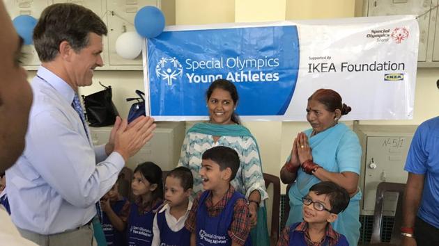 Tim Shriver (left), Chairman of the Special Olympics, says India’s diverse dynamics make this country a model of an inclusive revolution. (Twitter) Tim Shriver (left), Chairman of the Special Olympics, says India’s diverse dynamics make this country a model of an inclusive revolution. (Twitter)