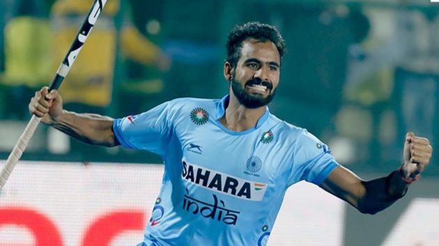 Gurjant Singh celebrates after scoring for India against Malaysia in their Asia Cup hockey match. (Twitter) Gurjant Singh celebrates after scoring for India against Malaysia in their Asia Cup hockey match. (Twitter)