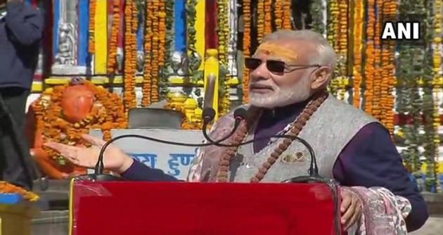 PM Modi in Kedarnath on Friday. (ANI photo/Twitter) PM Modi in Kedarnath on Friday. (ANI photo/Twitter)