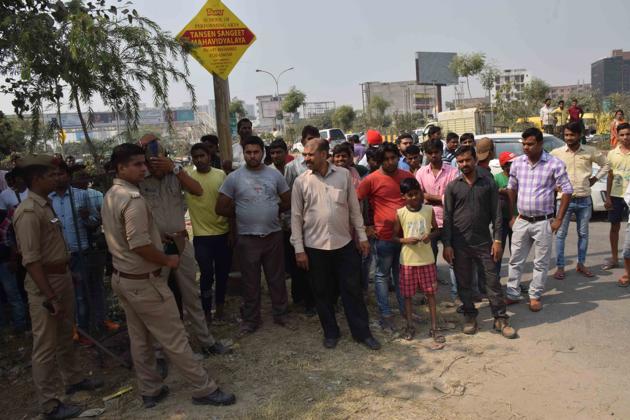 The body was found on a green belt in Sector 122 in Noida on Friday morning