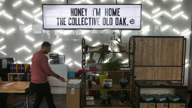 An employee is seen at ‘The Collective Old Oak’, a co-living building in London. Situated on a canal bank in north west London, the Old Oak opened in spring 2016 and has become a pioneer of ‘co-living’, a concept that is beginning to catch on elsewhere, most notably in the United States. (Daniel Leal-Olivas / AFP) An employee is seen at ‘The Collective Old Oak’, a co-living building in London. Situated on a canal bank in north west London, the Old Oak opened in spring 2016 and has become a pioneer of ‘co-living’, a concept that is beginning to catch on elsewhere, most notably in the United States. (Daniel Leal-Olivas / AFP)