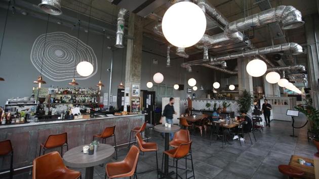 The common restaurant area where people can easily meet each other at the Old Oak. The Collective, whose first shared building was funded by a ‘Singapore family’ for an undisclosed amount, is launching two other projects in east London. (Daniel Leal-Olivas / AFP) The common restaurant area where people can easily meet each other at the Old Oak. The Collective, whose first shared building was funded by a ‘Singapore family’ for an undisclosed amount, is launching two other projects in east London. (Daniel Leal-Olivas / AFP)