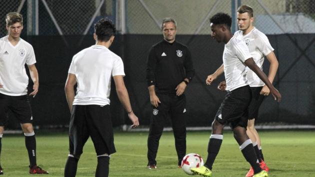 Germany’s U-17 coach Christian Wuck has stressed on the need to attack and score more goals as they prepare to take on Brazil in the FIFA U-17 World Cup quarterfinal in Kolkata. (AP) Germany’s U-17 coach Christian Wuck has stressed on the need to attack and score more goals as they prepare to take on Brazil in the FIFA U-17 World Cup quarterfinal in Kolkata. (AP)