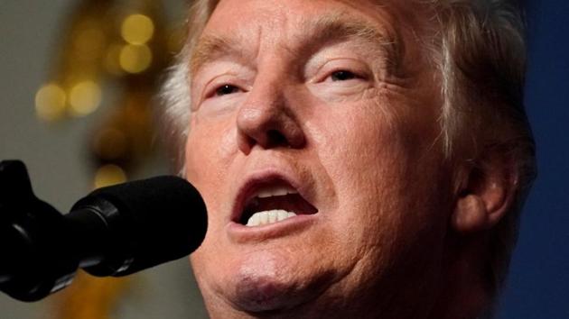 US President Donald Trump speaks to the Heritage Foundation’s President’s Club Meeting in Washington, U.S., October 17, 2017. (Reuters)