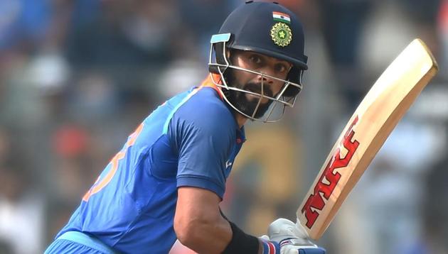 Virat Kohli in action during the first one-day international cricket match between India and New Zealand at the Wankhede stadium in Mumbai. (AFP) Virat Kohli in action during the first one-day international cricket match between India and New Zealand at the Wankhede stadium in Mumbai. (AFP)