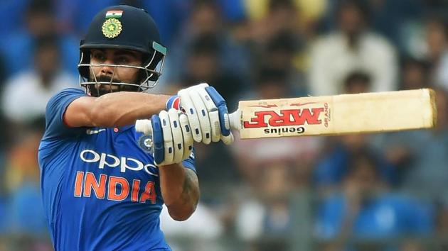 Indian cricket team captain Virat Kohli plays a shot during the first ODI encounter against New Zealand in Mumbai. (AFP) Indian cricket team captain Virat Kohli plays a shot during the first ODI encounter against New Zealand in Mumbai. (AFP)