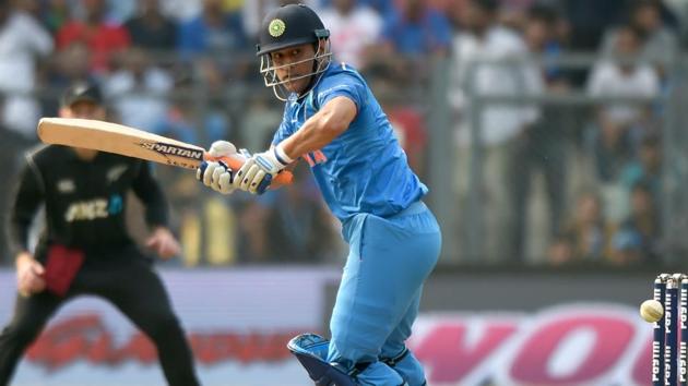 Indian cricketer Mahendra Singh Dhoni plays a shot. (AFP)
