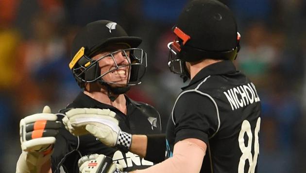Tom Latham celebrates after New Zealand defeated India by 6 wickets in the 1st ODI in Mumbai. (PTI)