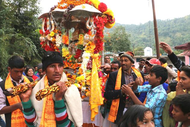 The winter homes of shrines Gangotri, Yamunotri, Kedarnath and Badrinath are located at Mukhba, Kharsali, Ukhimath and Joshimath. (HT Photo)